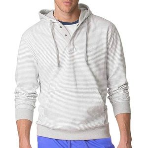 Chaps gray striped hooded sweatshirt